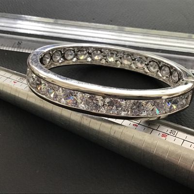 Absolutely Stunning Pave set Crystals in Gorgeous Silver tone Settings Hinged