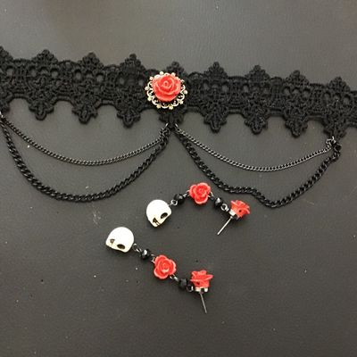 Lace Rose Skeleton Halloween Set