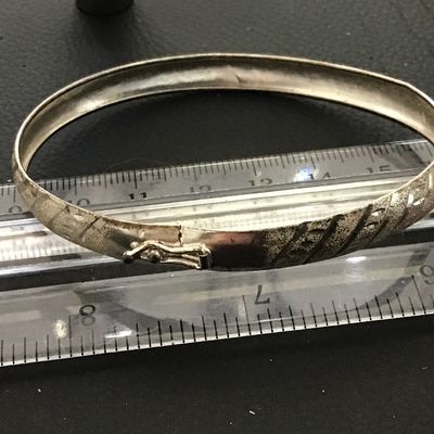 Fas 925 Thin Hinged Bracelet Locking Vintage
