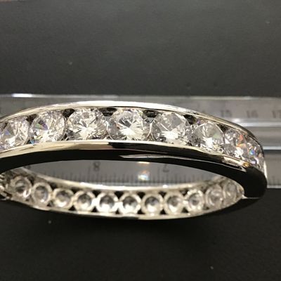 Absolutely Stunning Pave set Crystals in Gorgeous Silver tone Settings Hinged