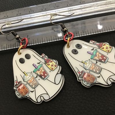 Ghost Pumpkin Latte Earrings