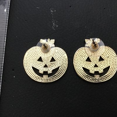 Pumpkin Rhinestone Fashion Earrings