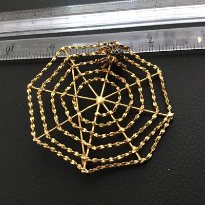 Statement Mid Century Spider Web Spider Brooch