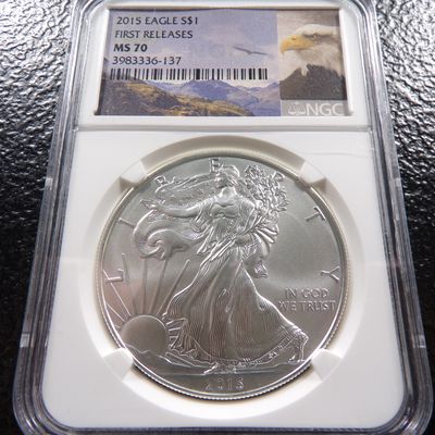 2015 NGC MS70 FIRST RELEASES AMERICAN SILVER EAGLE DOLLAR