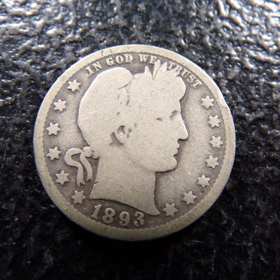 1893-O BARBER SILVER QUARTER