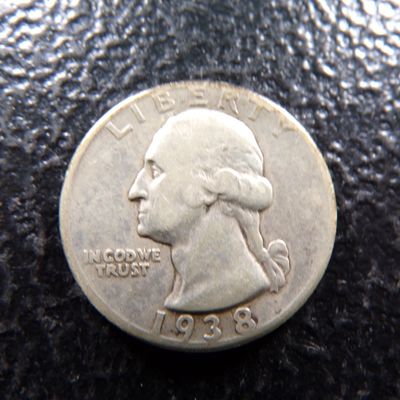 1938 WASHINGTON SILVER QUARTER
