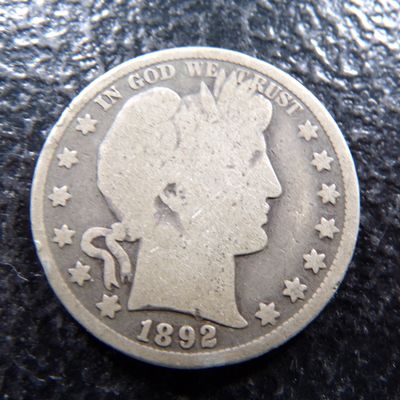 1892 BARBER SILVER HALF DOLLAR
