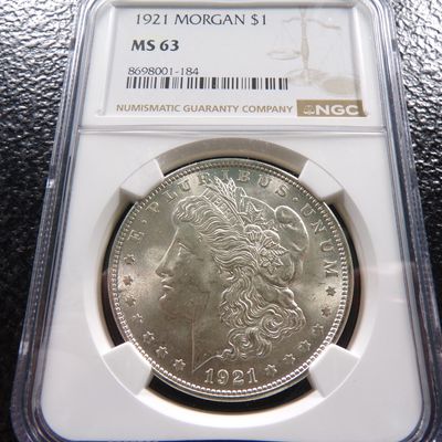 1921 NGC MS63 MORGAN SILVER DOLLAR