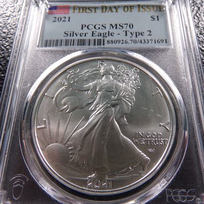 2021 PCGS MS70 FIRST DAY ISSUE AMERICAN SILVER EAGLE DOLLAR