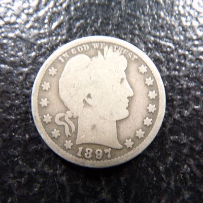 1897-S KEY DATE BARBER SILVER QUARTER