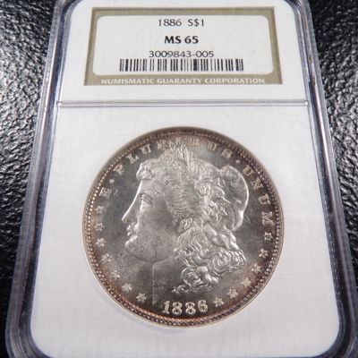 1886 NGC MS65 HIGH GRADE MORGAN SILVER DOLLAR