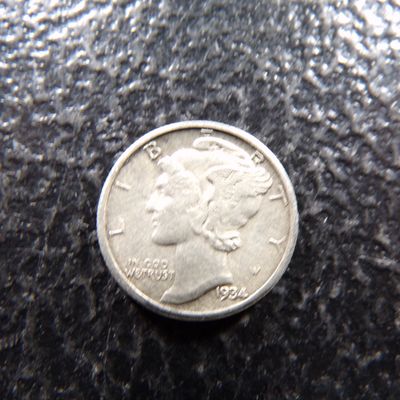 1934-D MERCURY SILVER DIME