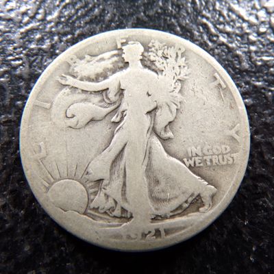1921-S KEY DATE WALKING LIBERTY SILVER HALF DOLLAR