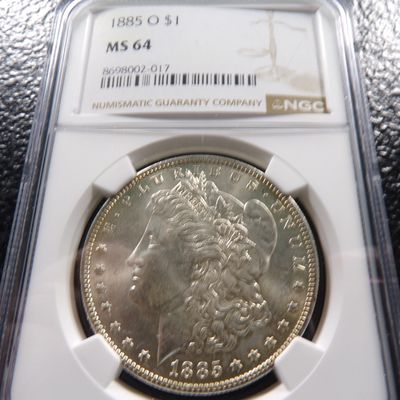 1885-O NGC MS64 HIGH GRADE MORGAN SILVER DOLLAR