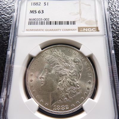 1882 NGC MS63 MORGAN SILVER DOLLAR