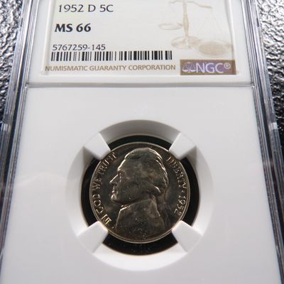 1952-D NGC MS66 JEFFERSON NICKEL