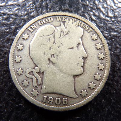 1906 BARBER SILVER HALF DOLLAR