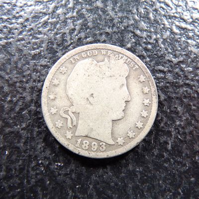 1893-S BARBER SILVER QUARTER