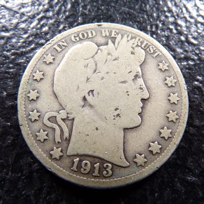 1913 BARBER SILVER HALF DOLLAR