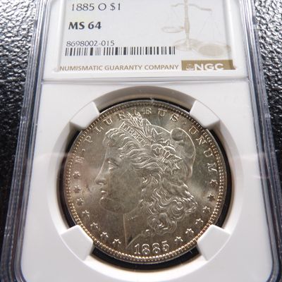 1885-O NGC MS64 HIGH GRADE MORGAN SILVER DOLLAR
