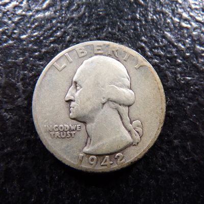 1942-S WASHINGTON SILVER QUARTER