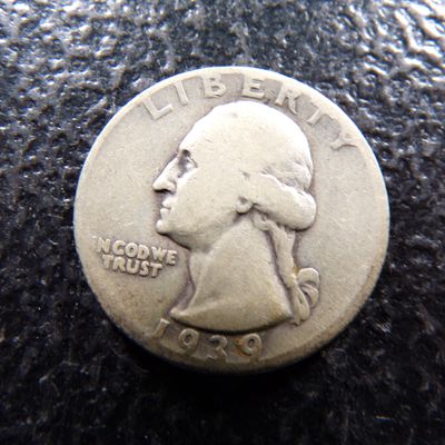 1939-D WASHINGTON SILVER QUARTER