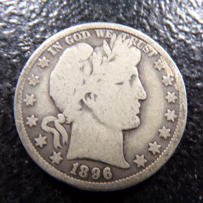 1896-O KEY DATE BARBER SILVER HALF DOLLAR