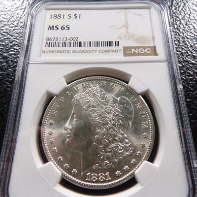 1881-S NGC MS65 HIGH GRADE MORGAN SILVER DOLLAR
