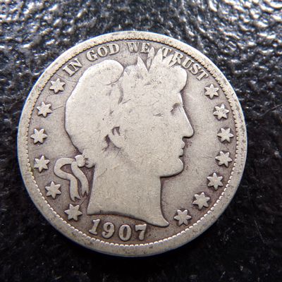 1907-S BARBER SILVER HALF DOLLAR ***MINTED 1 1/4 MILLION