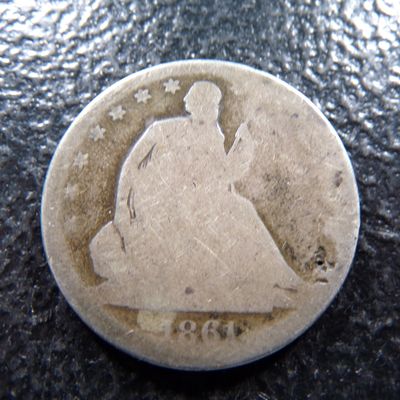 1861-S SEATED LIBERTY SILVER HALF DOLLAR