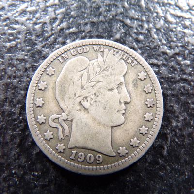 1909 BARBER SILVER QUARTER