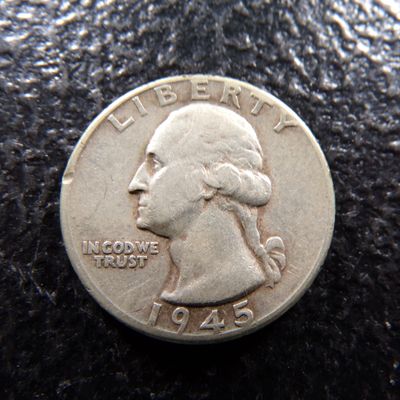 1945 WASHINGTON SILVER QUARTER