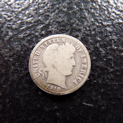 1910-S BARBER SILVER DIME