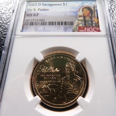 2022-D NGC MS67 ELY S PARKER SACAGAWEA DOLLAR