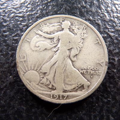 1917-D OBV. WALKING LIBERTY SILVER HALF DOLLAR