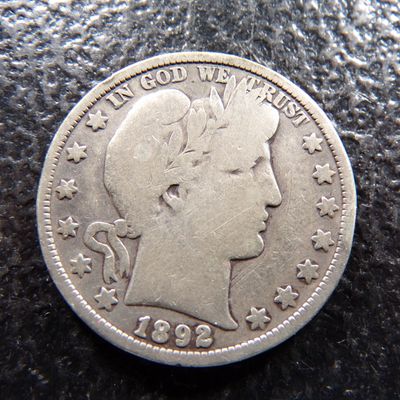 1892 BARBER SILVER HALF DOLLAR