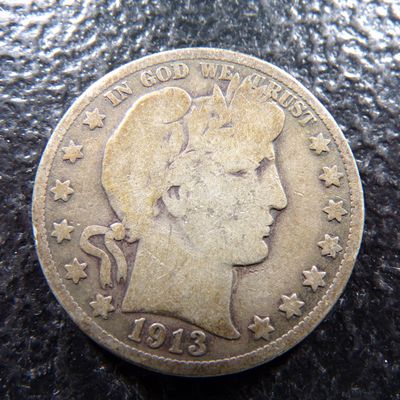 1913 BARBER SILVER HALF DOLLAR