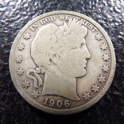 1906 BARBER SILVER HALF DOLLAR ***MINTED 2 1/2 MILLION