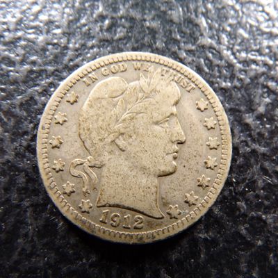 1912 BARBER SILVER QUARTER