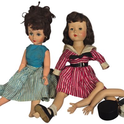 A Collection of Vintage Hard Plastic Dolls and Components Including Effanbee