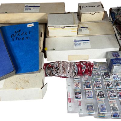 A Collection of Sports and Non-Sports Trading Cards Including Baseball Football NASCAR Desert Storm and Ohio State University Memorabilia