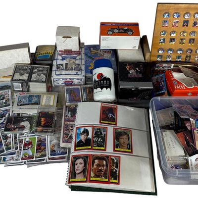 A Large Collection of Vintage and Modern Sports and Pop Culture Trading Cards and Memorabilia