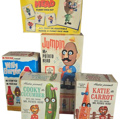 A Collection of Vintage Hasbro Mr. Potato Head and Food Friend Character Sets