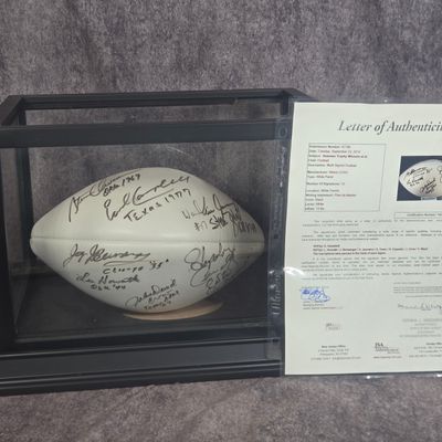 Multi-Signed Heisman Trophy Winners Wilson NFL Football with JSA LOA