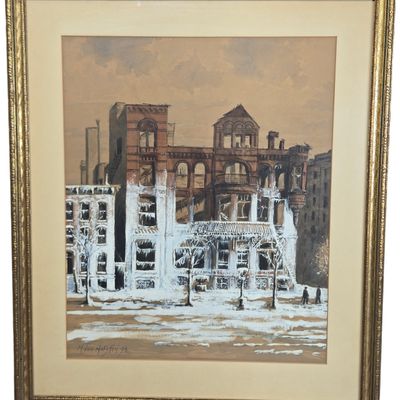 Hugo von Hofsten 'Urban Winter Scene' (Signed)