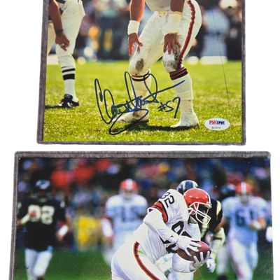 Two Cleveland Browns Autographed 8x10 Photographs Featuring Clay Matthews Jr. and Ozzie Newsome