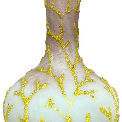 Mt. Washington Peachblow Coralene Satin Art Glass Vase