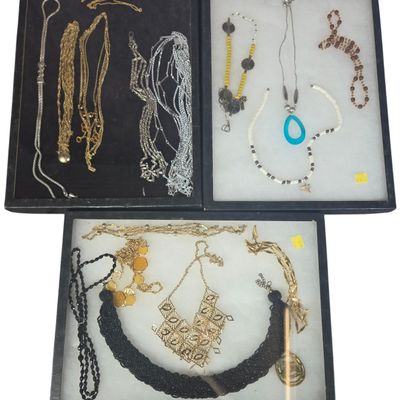 Assorted costume jewelry collection.