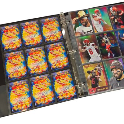 A Collection of Cleveland Browns Football Trading Cards and Memorabilia Featuring 2018 Rookie Autographs Relics and Edward Vela Custom Art