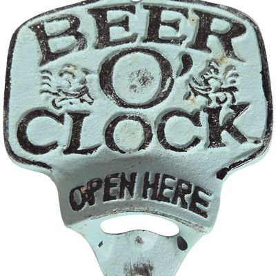 Novelty Beer O Clock Wall Mounted Bottle Opener